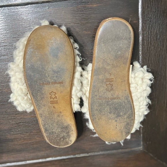 ARIANA BOHLING Alpaca Loop Ivory Cream Scuff Shearling Fuzzy Slippers - Picture 10 of 10